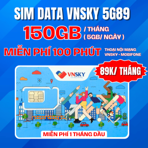 Sim 4G Mobifone SKY5G89 Free Tháng Đầu Tặng 150GB Mỗi Tháng Chia Đều 5GB Mỗi Ngày + 100 Phút Gọi Nội Mạng/Tháng | FREESHIP - CHƯA KÍCH HOẠT