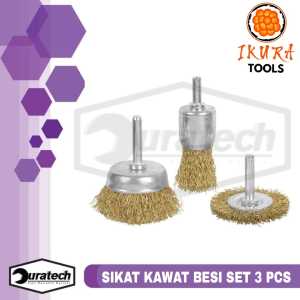 Ikura Tools Wire Brush Set 3pcs Sikat Endbrush Mata Bor Brush Sikat Mangkok Gepeng - 3pc Wire Brush Sikat Tangkai Bor Sikat Kawat Baja Bulu Kuningan - 3 Pcs End Brush Crimped Wire Shank Bor Gerinda Pembesih Karat Besi Sikat Kawat Mangkok Pembersih Karatan