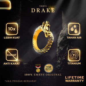 Emrys DRAKE Premium Ring Real Titanium Anti Karat Cincin Pria Wanita