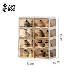 [3 WARNA] ANTBOX Rak Sepatu Susun Kekinian Serbaguna Ukuran 8- 40 Box Rak Sepatu Transparan Bebas Instalasi