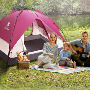 CAMEL CROWN 4 Person Tent Camping Outdoor Portable Foldable Thickening Automatic Pop Open Field Windproof Rainproof