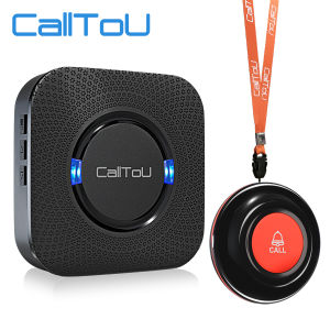 Calltou Wireless Paramedic Pager Calling System 500ft for Emergency/Elderly/Pregnant/Hospital/Elderly Emergency Alert