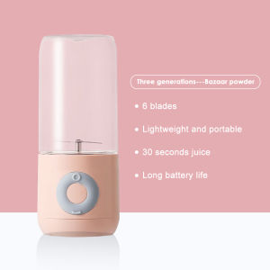 Aijia 500ML Handheld Blender Portable Juicer 6 Blades Mixer Chargeable Electric Kitchen Food Processor 500mL Quick Juicing Fruit Cup
