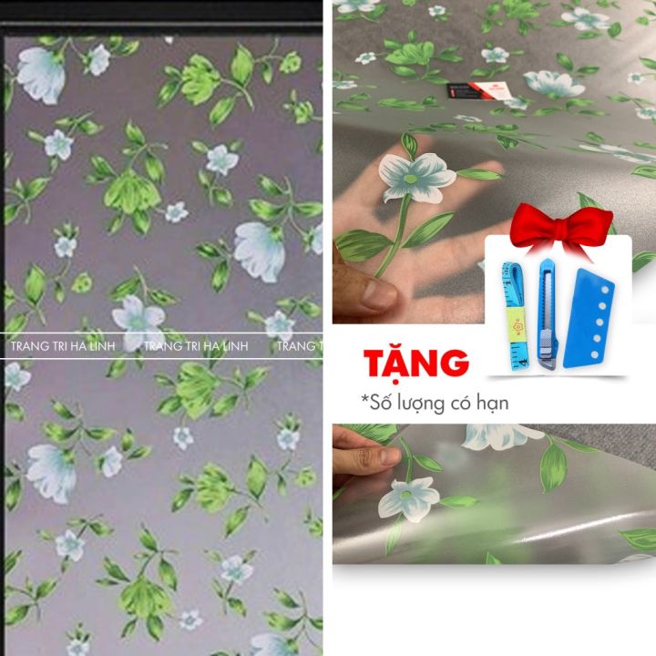 Decal dán kính 3d mờ hoa văn đẹp dán cửa sổ phòng ngủ nhiều mẫu khổ 90cmx50cm
