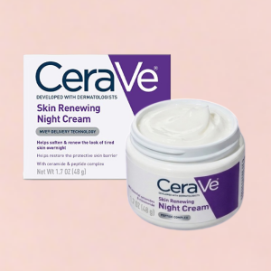 CeraVe Skin Renewing Night Cream 48g | Ceramide & Peptide Complex | Overnight Barrier Repair Gentle Moisturizer for Face | Dermatologist Developed