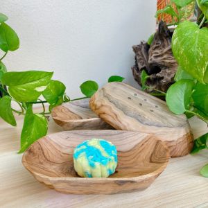 ที่ใส่สบู่ไม้สัก ถาดวางสบู่ไม้ธรรมชาติ จานรองสบู่ก้อน จานรองสบู่ ที่รองสบู่ ที่วางสบู่ กล่องไม้ อุปกรณ์ห้องน้ำ Soap Dish