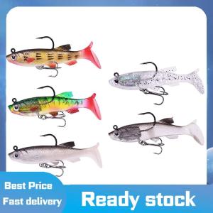 Sports🚴🏻♀️ T-Đuôi Mồi Mềm Gói Chì Mồi Giả Mồi Đặt 7.5Cm 12G Câu Cá Cocked Miệng Bass Bionic Đôi Móc Đường Sub-Mồi