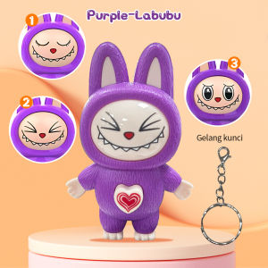 DreamBaby Labubu Gantungan Kunci Mainan Face Changing Gantungan Kunci Labubu Berubah Ekspresi Wajah