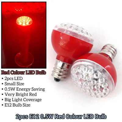 2pcs Bright Red / White / Yellow Colour E12 LED Bulb For Home Electrical Usage
