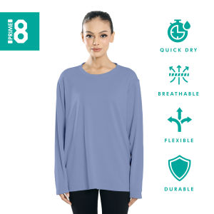 Prime8 x 888.co Aerofit Roundneck Longsleeve Microfiber Dryfit Tshirt Jersey Sport Baju T Shirt Men Women SKY BLUE