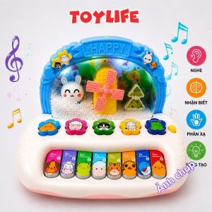 Đàn Piano Bông Tuyết Phát Nhạc Ánh Sáng Cho Bé Từ 1 Tuổi đồ chơi đàn Piano 8 phím chạy pin phát nhạc TOYLIFE