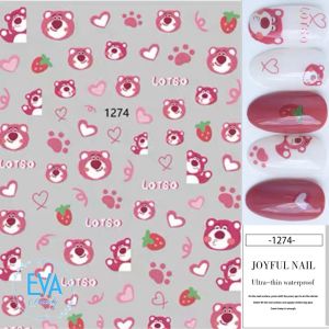 Sticker Dán Móng Tay 3D Dạng Decal Dán Chống Nước Hoạ Tiết Hoạt Hình Gấu Lotso Bear JO1274
