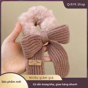 Hàng có sẵn✨ Mới Scrunchie Phụ Nữ Ấm Áp Tóc Scrunchies Mùa Đông Đan Tóc Quan Hệ Bow Tóc Ban Nhạc Sang Trọng Đàn Hồi Ban Nhạc Phụ Kiện Tóc