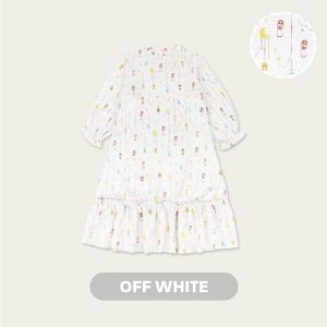 Mooi x Nussa Rarra Gamis Print Dress Anak Gamis Anak Perempuan Raya Collection