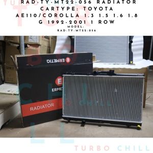 RAD-TY-MT22-056 RADIATOR CARTYPE: TOYOTA AE110/COROLLA 1.3 1.5 1.6 1.8 G 1992-2001 1 ROW