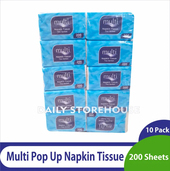 Tissue Multi Pop Up Napkin 200 Sheets isi 10 Pack | Lazada Indonesia