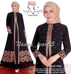 (COD) Gamis Abaya Arab Tabur Busui Full Ceruty /Gamis Abaya Turkey Hawa # 625 Jersey Terbaru