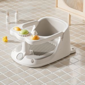 SKISOPGO Bathtub Seats for Baby Sit-Up Bathing Provides Backrest Support Baby Bath Seat with Suction Cups and Temperature Di