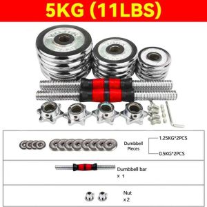 Adjustable Dumbbell Set 5KG/10KG/15KG/20KG/30KG/50KG/55KG Heavy Duty Barbell & Dumbbell Combo for Home Gym Full Body Strength Training Fitness Equipment for Men & Women Dumbbell Set