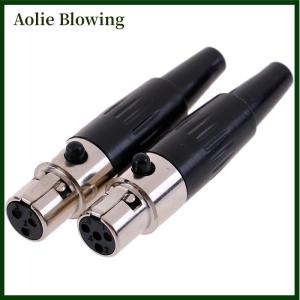 Aolie 1PC Mini XLR 3 4 PIN ปลั๊กตัวเมียขนาดเล็ก XLR Audio Microphone Connector for MIC