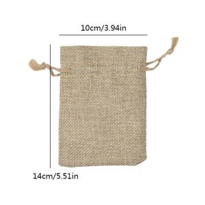 ZHENGE 10Pcs จุได้มาก ถุงของขวัญผ้ากระสอบ ป้องกันฝุ่นและฝุ่น เชือกหูรูด กระเป๋าใส่เครื่องประดับ ถุงผ้าลินิน
