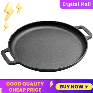 COD [Free Shipping] Rust-Resistant 30cm Cast Iron Skillet Pan with Dual Handles Suitable for Camping and Home Use