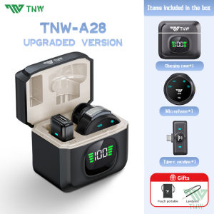 TNW A28 Wireless Lavalier Microphone Magnetic Mini Microphone With Noise Cancellation For Vlogging
