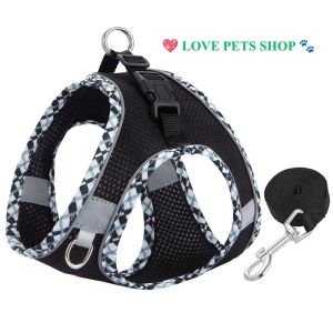 Bộ dây dắt Chó Mèo kèm đai yếm viền phản quang (hàng mới về) - Love Pets Shop