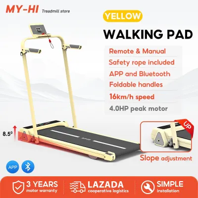 MY-HI Slim Treadmill Exercise Equipment for Women Easy Fold&Operation 16km/h APP Space-Saving Home