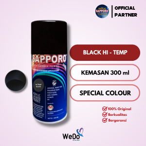 Sapporo Black Hi-Temp Cat Semprot Saporo Hitam Anti Tahan Panas Api