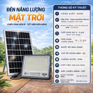 Đèn Pha Năng Lượng Mặt Trời Skyspace 100W–400W – Siêu Sáng Chống Nước IP67 Có Remote Điều Khiển