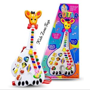 Mainan Edukasi Anak Gitar Model Jerapah Lagu dan Bunyi Suara Binatang
