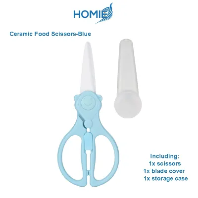 【HOMIE Ceramic/Stainless Steel Food Scissors】 Ceramic/Stainless steel Scissors for Baby Food Cutting Safety and healthy
