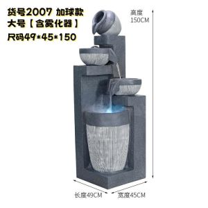 Modern Minimalist Feng Shui Waterwheel Wealth Ornament TV Cabinet Office Living Room Wealth Fountain Floor Decoration