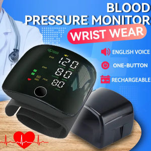 【5 Years Warranty】LED Screen Wrist  Monitor English Voice Broadcast Rechargeable  Measuring Device Measurement Record Voice+USB