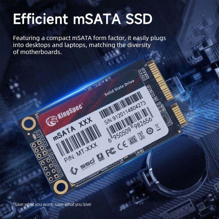 Kingspec Msata Ssd Gb Gb Mini Sata Hdd For Desktop X Cm Internal Solid State Hard Drive