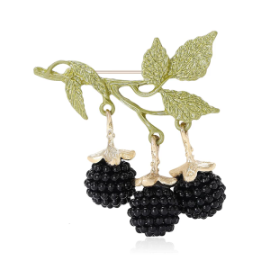 Elegant Blackberries Shaped Brooch Delicate Enamel Pin Multipurpose Wearable Art For Casual Formal Attire
