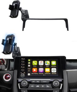 PZK Car Phone Mount for 2016- Honda Civic Accessories 7-inch Screen 10th Gen Civic Auto Lock Car Phone Holder Cradles with 360 ° Rotating Extension Rod LX/EX/Touring/Si/EX-L Not Affect Vent