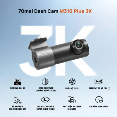 Camera Hành Trình Ô tô 70mai M310 Phiên Bản QUỐC TẾ Độ Nét Cao độ phân giải 2K (Hàng Chính Hãng)