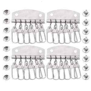 4 cái đồ giữ chìa khóa kim loại da thủ công tự làm Key Row Keyring đinh tán móc chắp vá may DIY cho da Phụ kiện túi