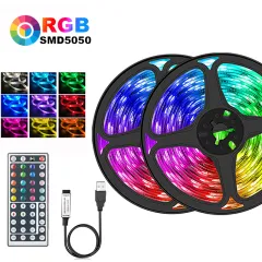 RGB LED Strip Light Bar 60Chip/M 5V 5050 TV Kit+USB Back Remote