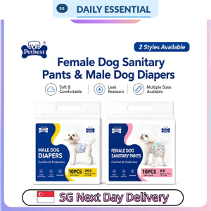【DAILY ESSENTIAL】 Disposable Pet Diapers | Female Pants or Male Wraps | 10 or 20 Pieces