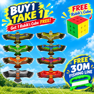 Buy 1 Take 1 Large Eagle-Shaped Kite Bird-Design Kite & Educational Toy For Kids Includes 30m Line Ideal For Gifts Family Outdoor Activities And DIY Fun