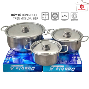 Bộ 3 Nồi Inox Sharp Dùng Được Cho Bếp Điện Từ