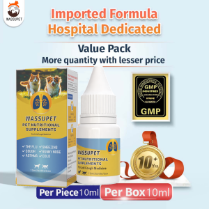 100ML WASSUPET Gamot Sa Sipon Ng Pusa Gamot Sa Ubo Ng Aso Pet Medicine For Colds And Cough Dog Medicine For Cough Kennel Cough Pet Cold Cough Medicine General Cure for Cough and Cold for Dog and Cat