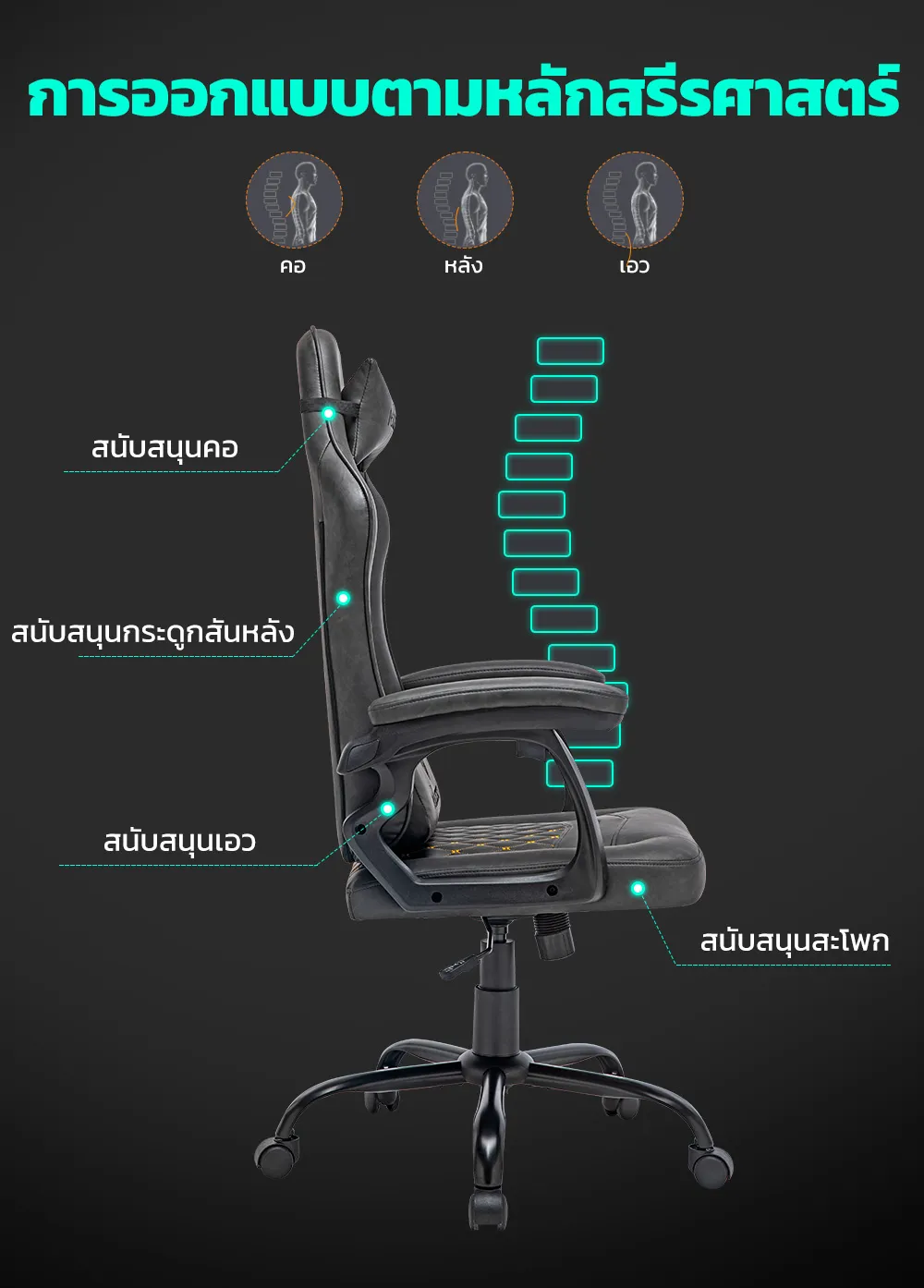 MUSSO รุ่น Royal Series เก้าอี้เกมมิ่ง office gaming chair พร้อมหมอนรองศีรษะและเอว ตามเก้าอี้ ergonomic ไม่มีที่วางเท้า เก้าอี้สีดำ เก้าอี้สีเทา เก้าอี้สีน้ำตาล เก้าอี้สีแดง ราคาดี