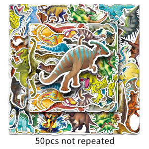50PCS kartun haiwan Dinosaur Graffiti kalis air Sticker kanak-kanak hiasan kreatif hadiah kecil