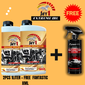 JET1 Extreme 2PCS 1LITER + FANTASTIC XML Additive Oil For Gasoline and Diesel Fuel Saver