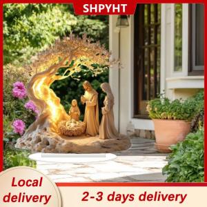 [COD] SHPYHT Local delivery Ship within 24 hours 2D Flat Acrylic Nativity  Birth Scene Ornament Tabletop Decoration Christmas Desk