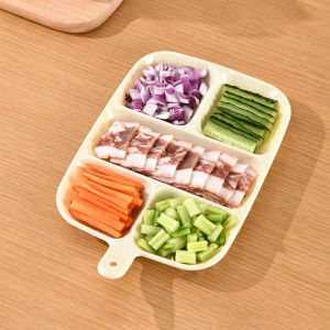 5 Grid Side Dish Plate Kitchen Scallion Ginger Garlic Side Dish Hot Pot Preparation Ingredients Divided Plate Storage Tray